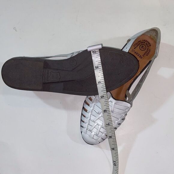 Women's White Leather Shoes - Picture 8 of 11